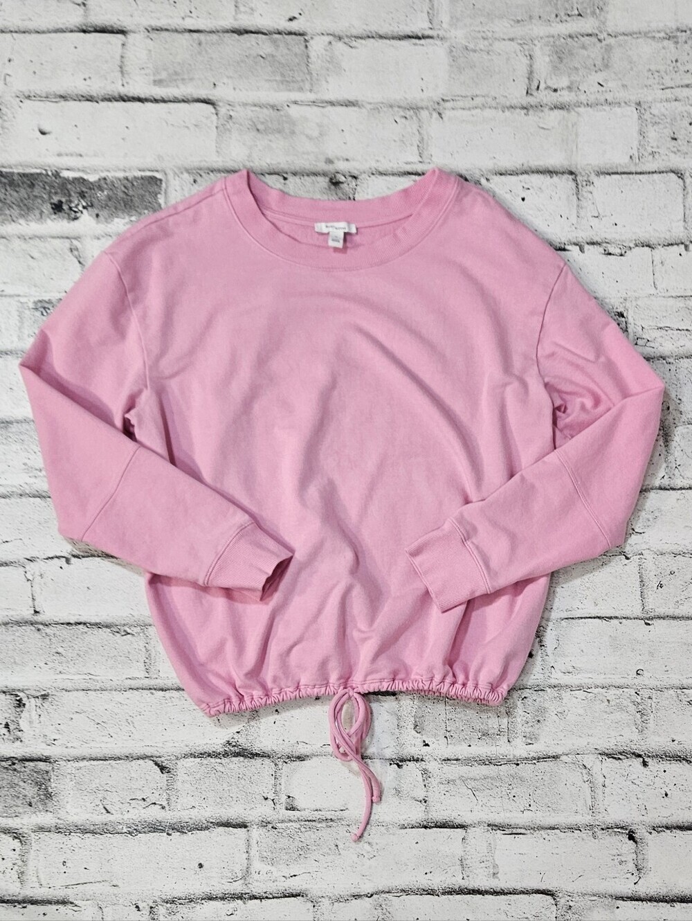 Daily Ritual Womens Pink Drawstring Hem Crewneck Sweatshirt XL